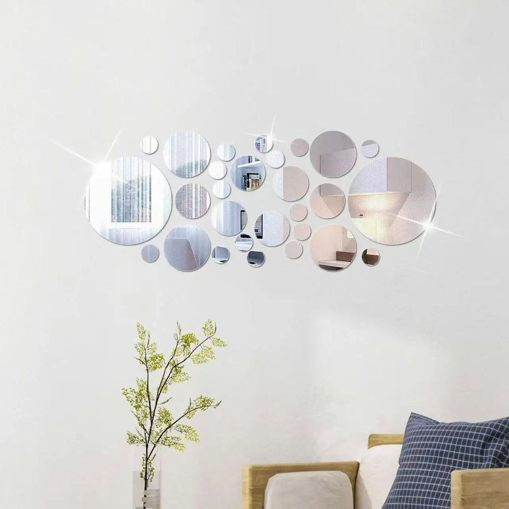 3D Round Mirror Wall Décor Set