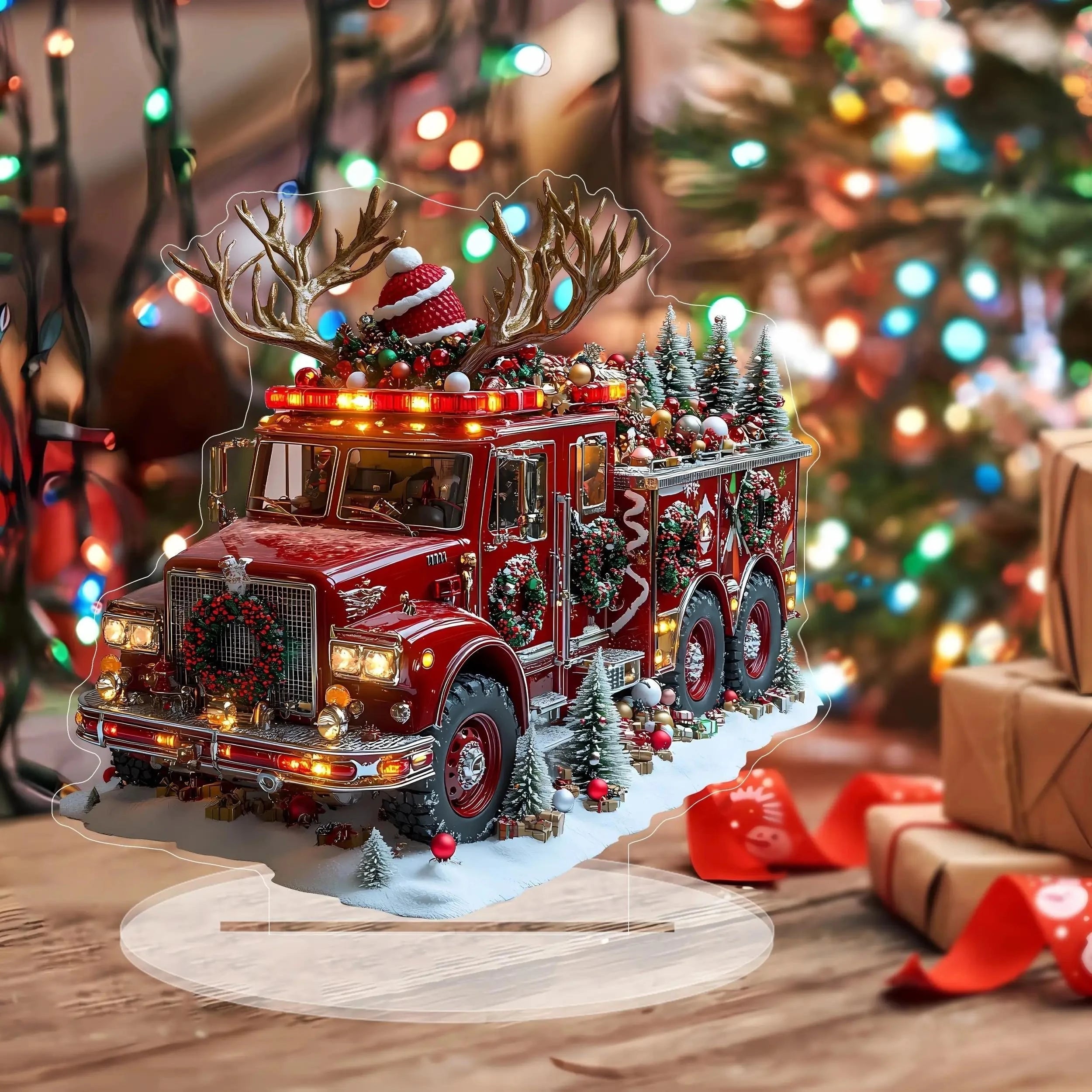 Red Truck Christmas Acrylic Ornament