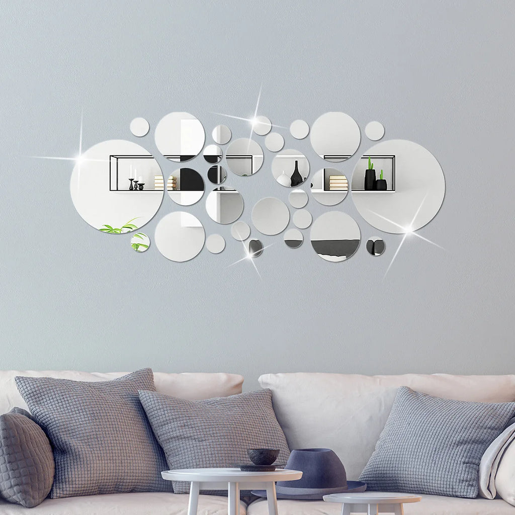 3D Round Mirror Wall Décor Set