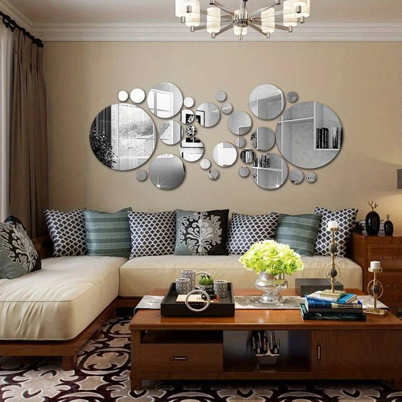 3D Round Mirror Wall Décor Set