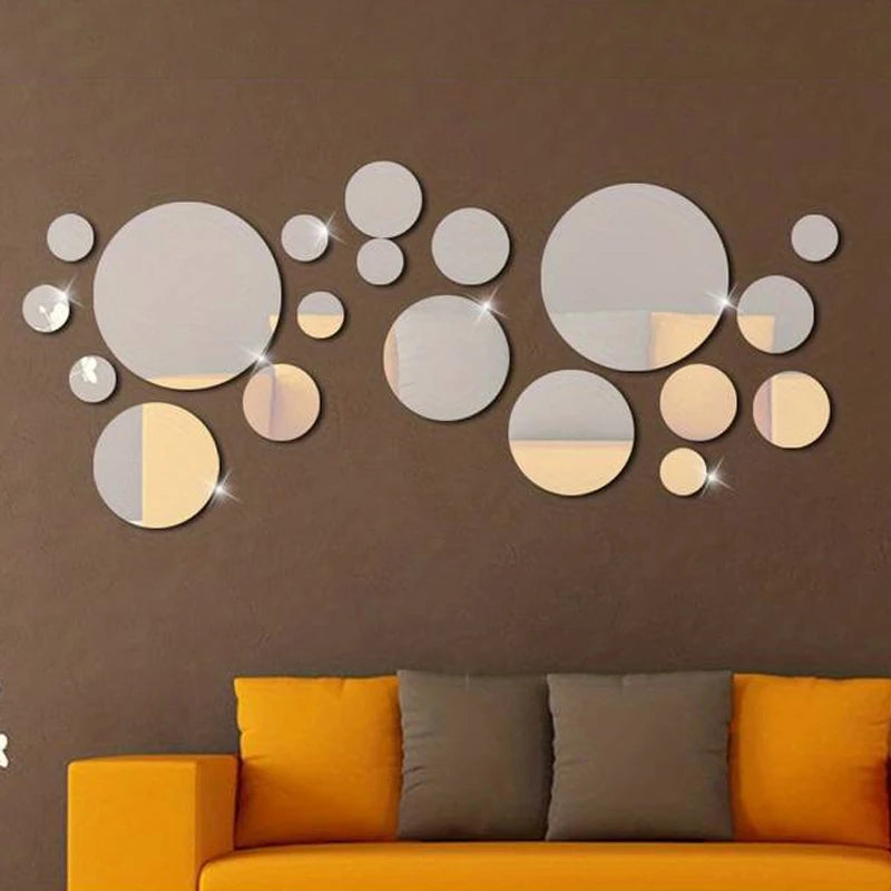 3D Round Mirror Wall Décor Set