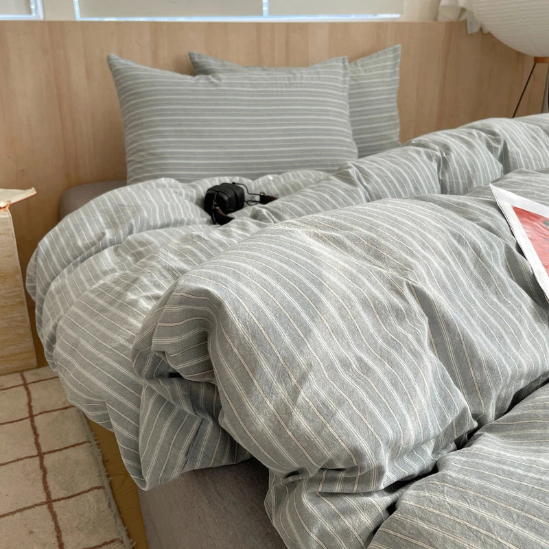 Soft Cotton Pink Stripes Duvet Cover