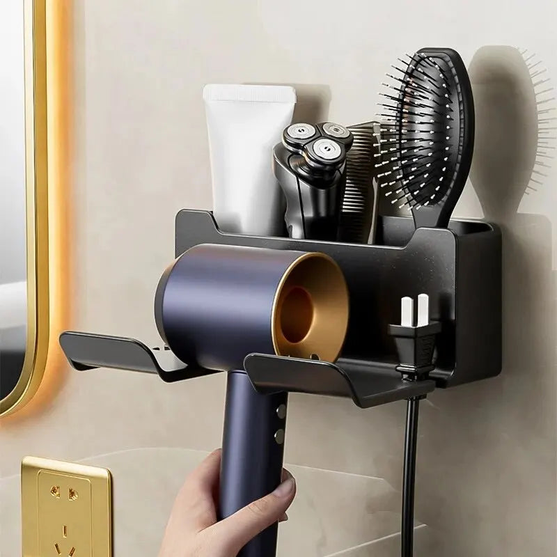 Wall-Mounted Hair Dryer Holder Organizer