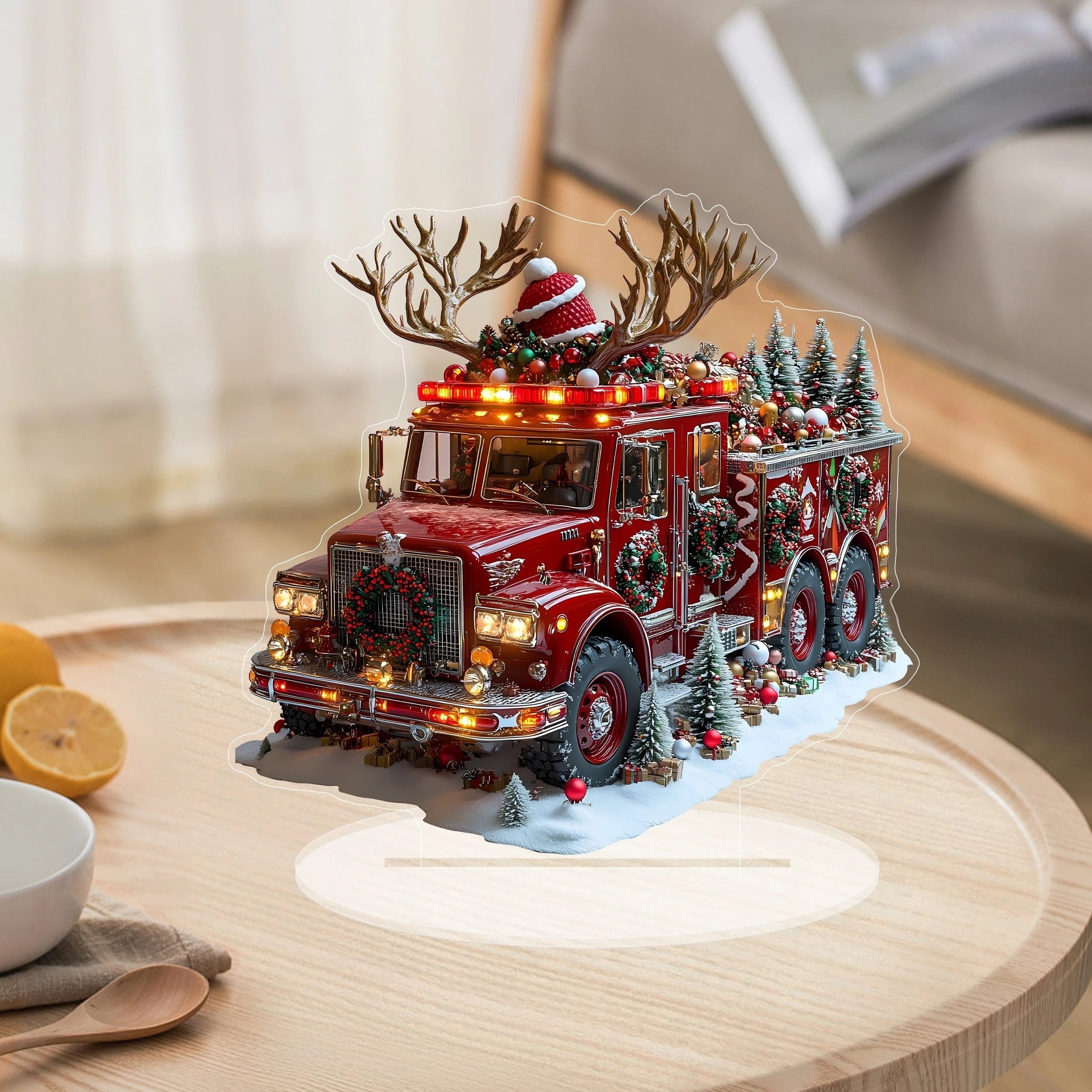 Red Truck Christmas Acrylic Ornament