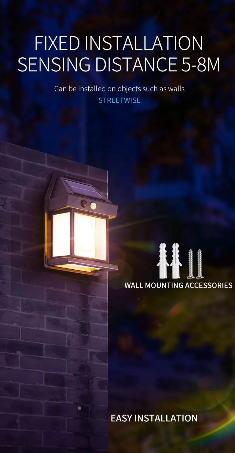 Solar Sensor Wall Light – Outdoor Waterproof LED