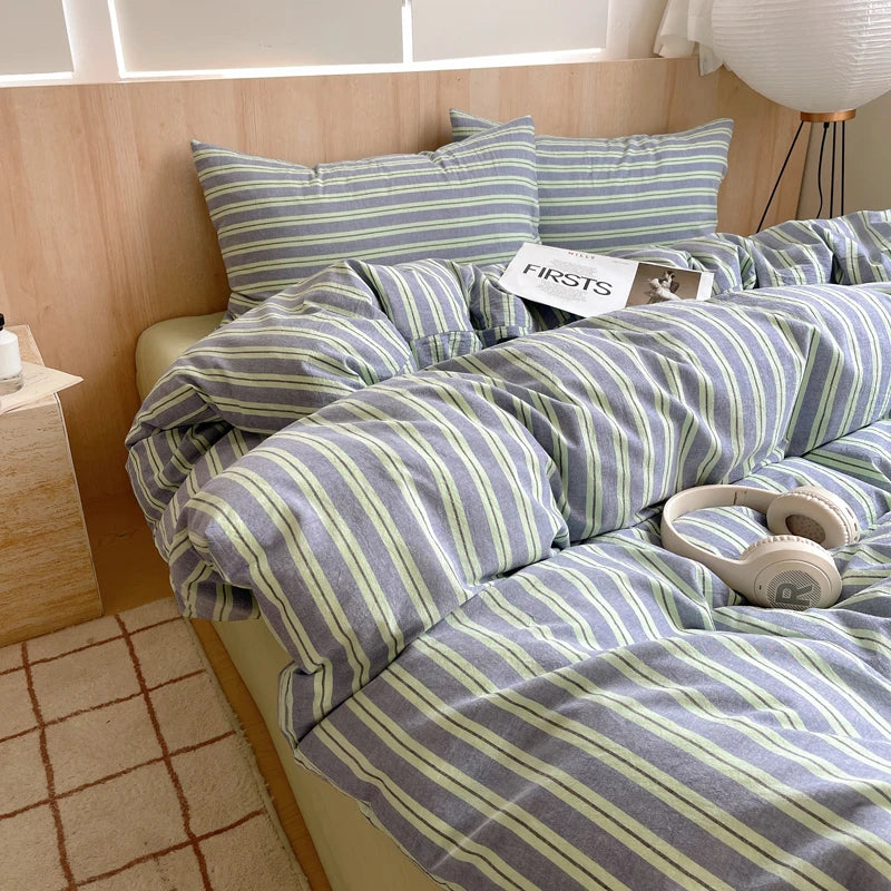 Soft Cotton Pink Stripes Duvet Cover