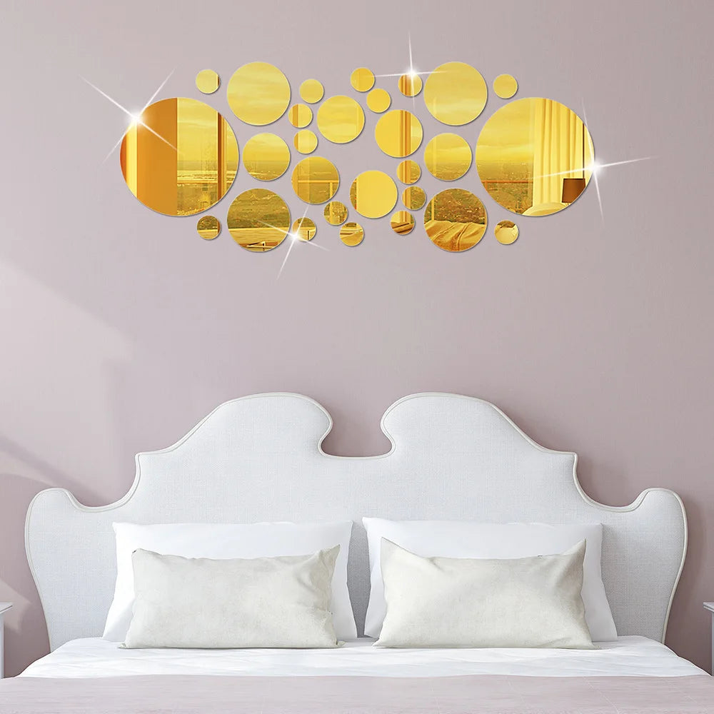 3D Round Mirror Wall Décor Set