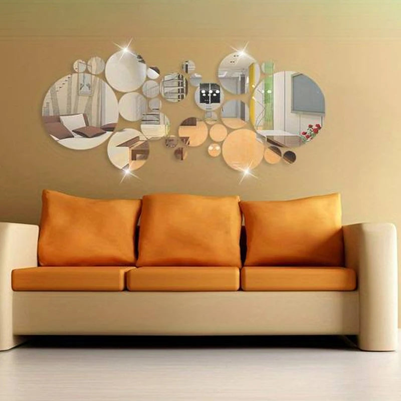 3D Round Mirror Wall Décor Set