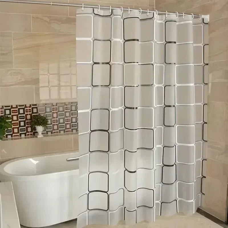 Modern Waterproof Geometric Shower Curtain