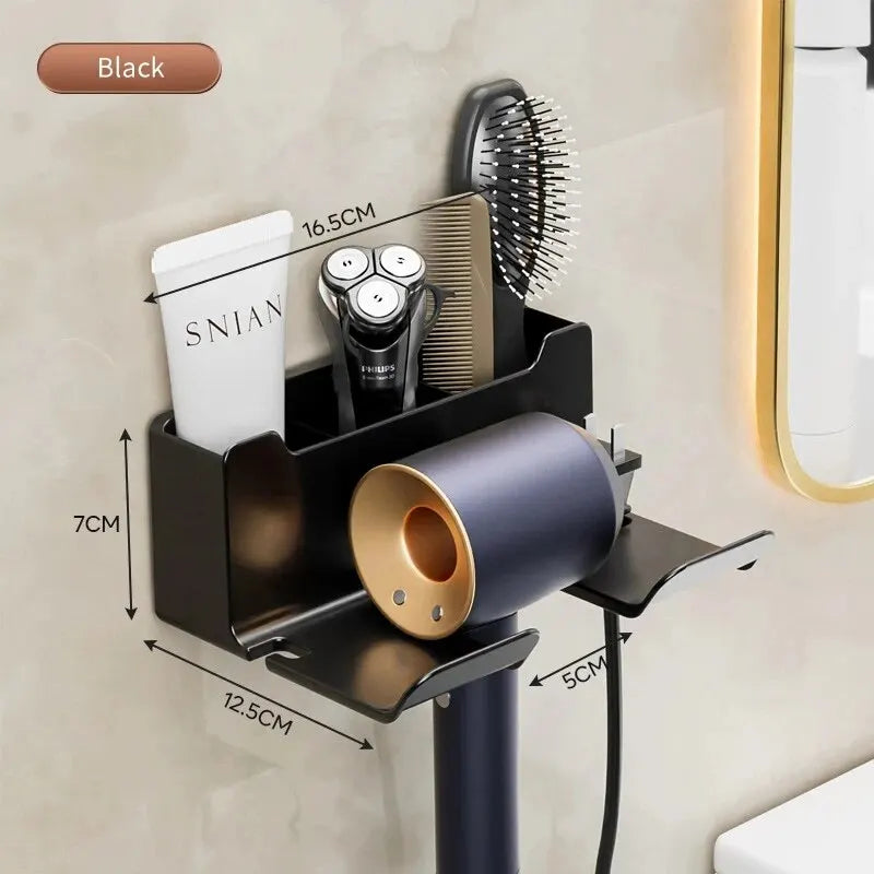 Wall-Mounted Hair Dryer Holder Organizer