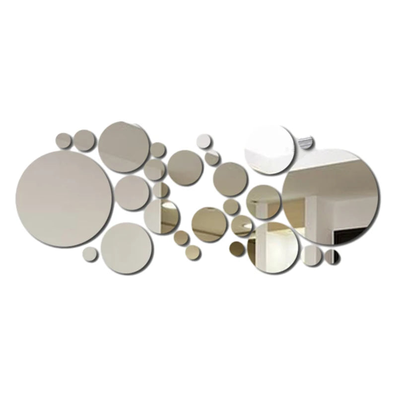 3D Round Mirror Wall Décor Set