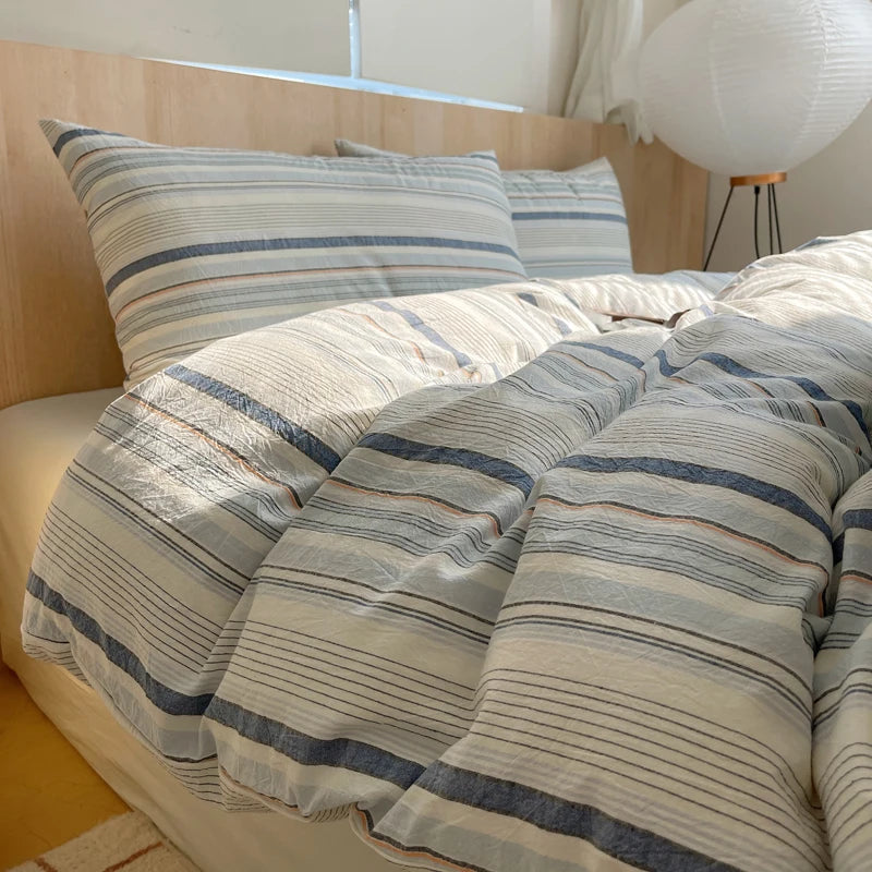 Soft Cotton Pink Stripes Duvet Cover