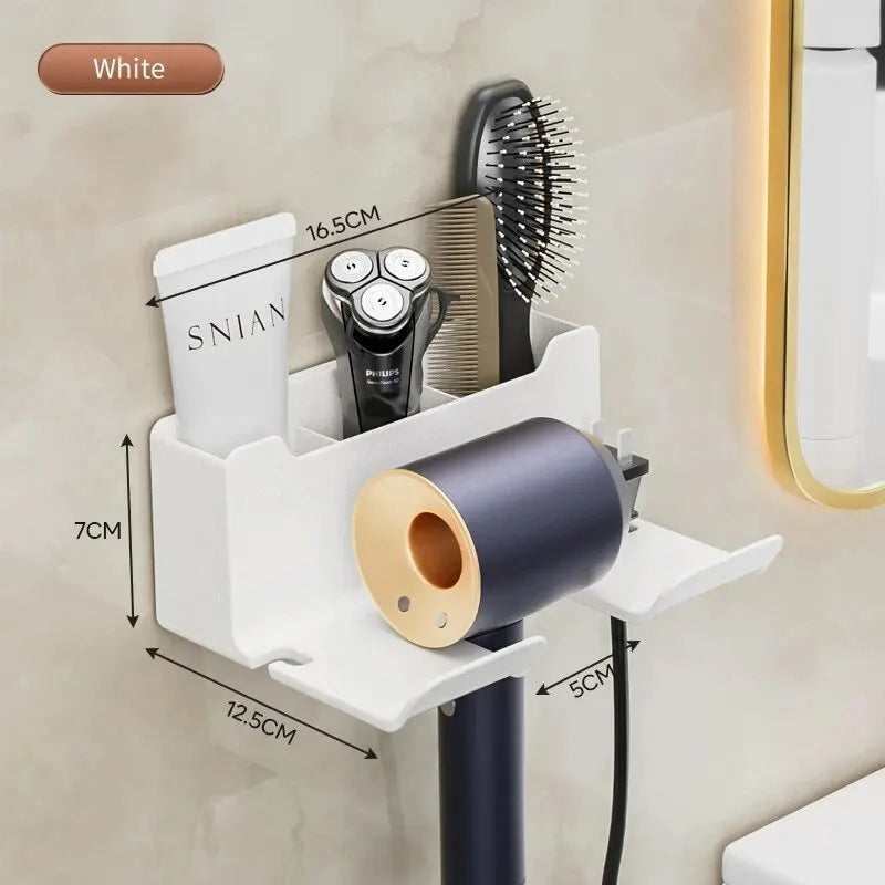 Wall-Mounted Hair Dryer Holder Organizer