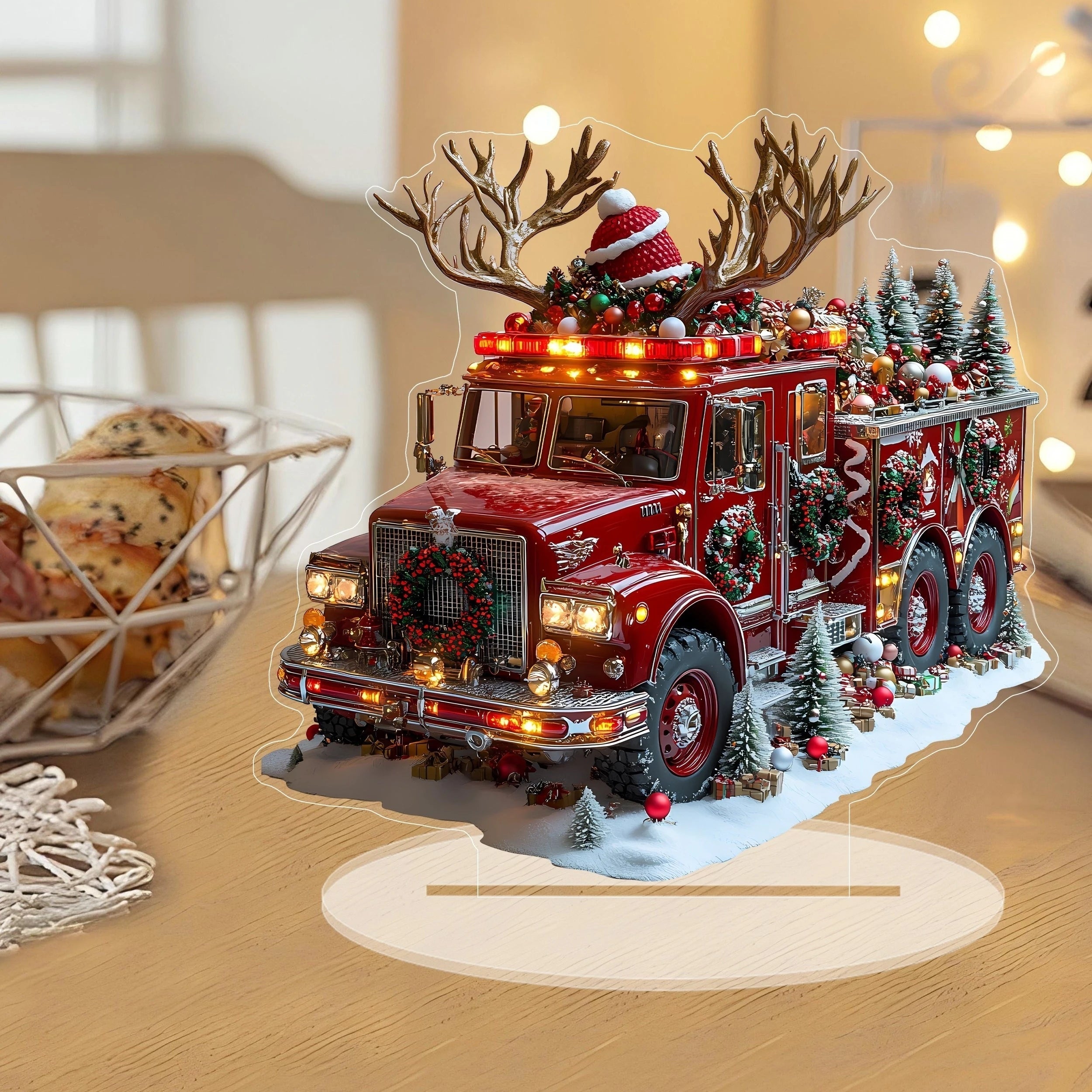 Red Truck Christmas Acrylic Ornament