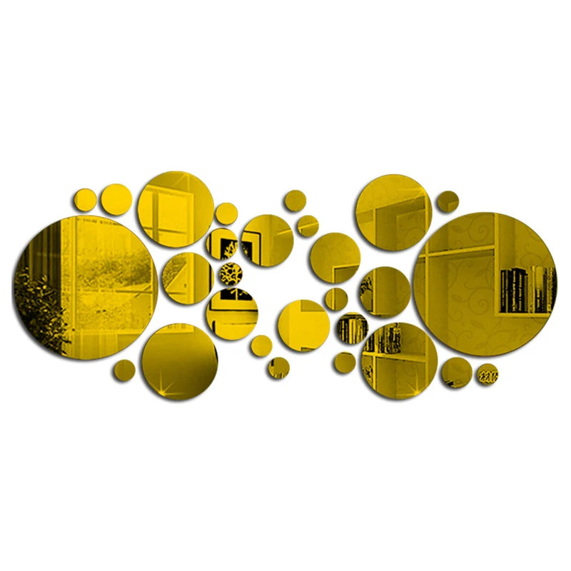 3D Round Mirror Wall Décor Set