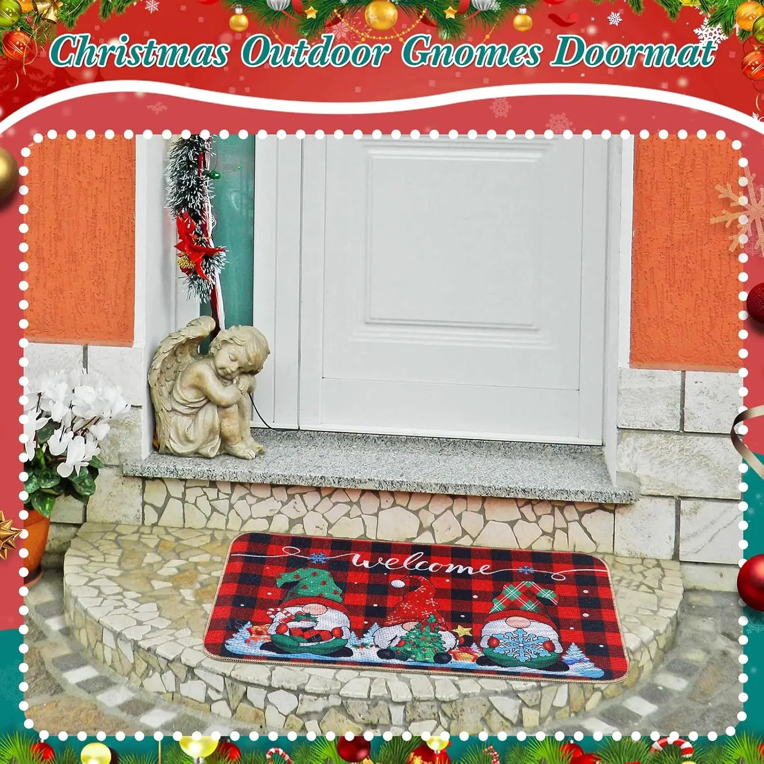 Christmas Gnome Door Mat