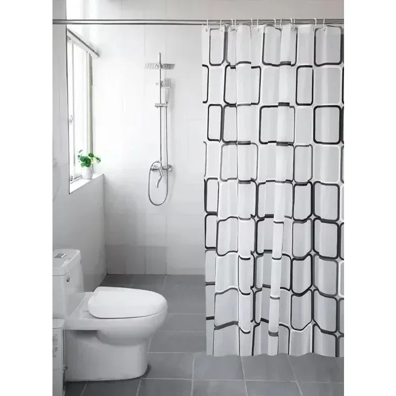 Modern Waterproof Geometric Shower Curtain