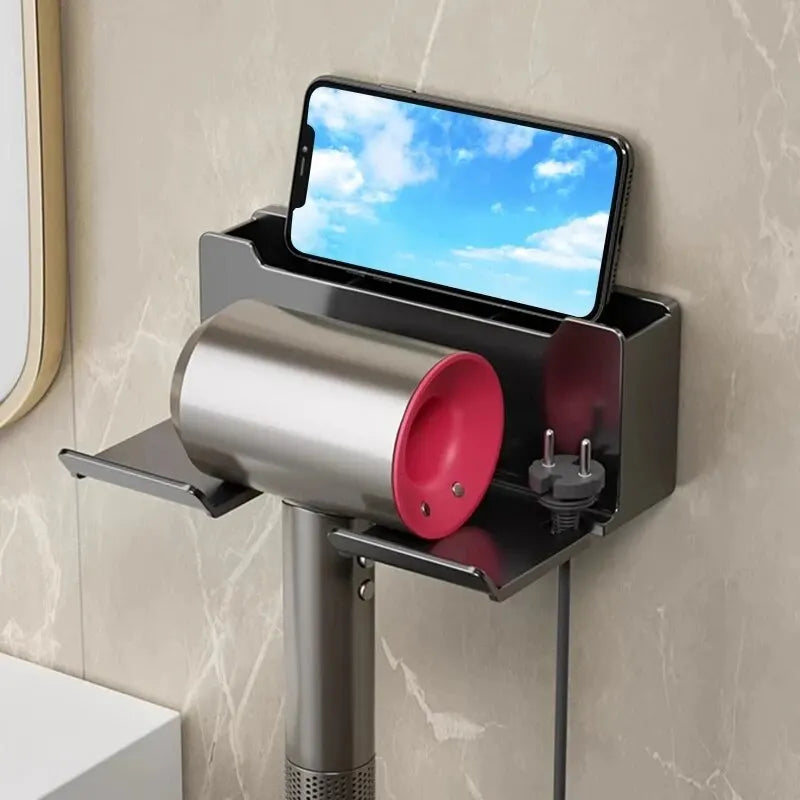 Wall-Mounted Hair Dryer Holder Organizer